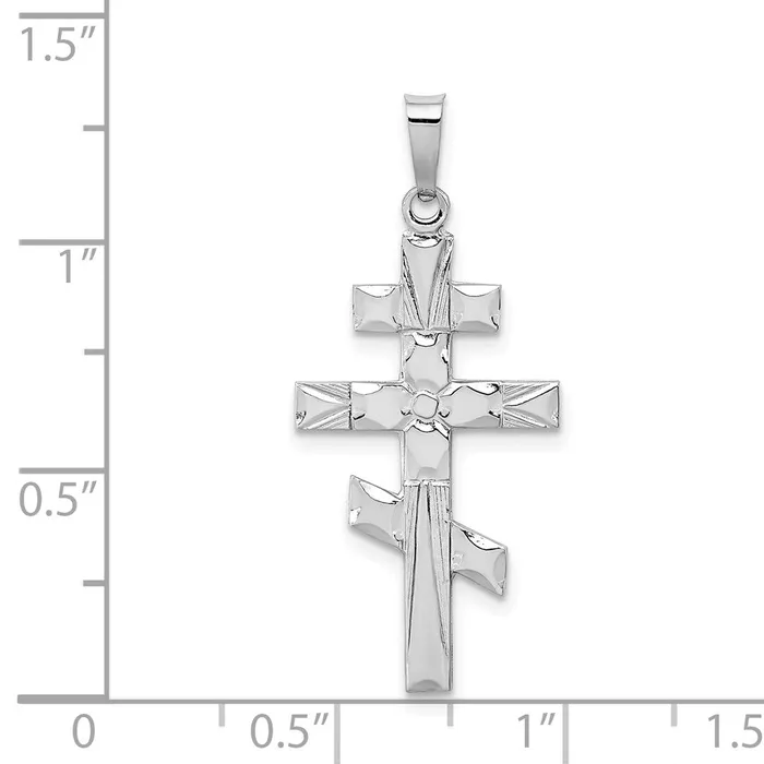 TreasureFineJewelers Necklaces 14k White Gold Eastern Orthodox Cross Pendant