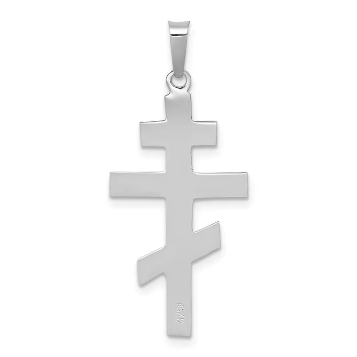 TreasureFineJewelers Necklaces 14k White Gold Eastern Orthodox Cross Pendant