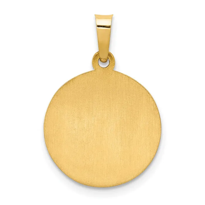 TreasureFineJewelers Necklaces 14k Yellow Gold Polished and Satin Our Guardian Angel Medal Hollow Pendant