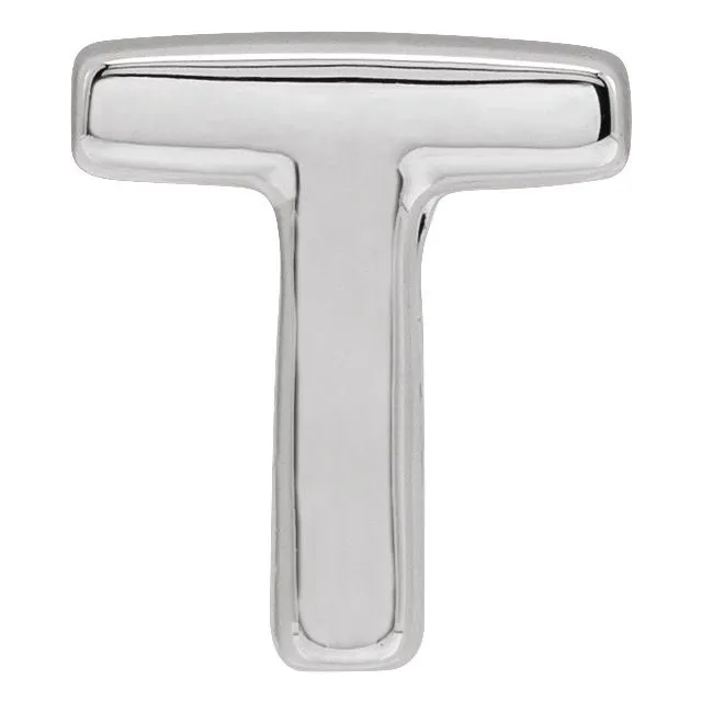 TreasureFineJewelers Necklaces Sterling Silver Block Initial T Slide Pendant TreasureFineJewelers Necklaces Sterling Silver Block Initial T Slide Pendant