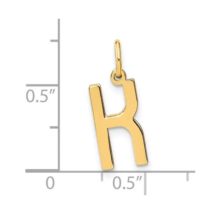TreasureFineJewelers Necklaces Sterling Silver Goldplated Letter K Initial Pendant