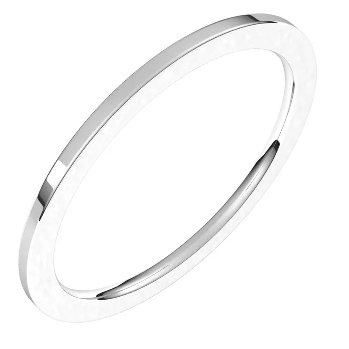 TreasureFineJewelers Rings 14K White Gold 1 mm flat comfort fit Wedding Band TreasureFineJewelers Rings 14K White Gold 1 mm flat comfort fit Wedding Band