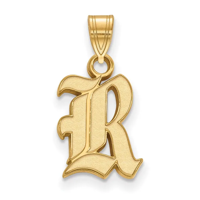 TreasureFineJewelers Sterling Silver Goldplated Rice University Letter R Small Pendant Necklaces TreasureFineJewelers Sterling Silver Goldplated Rice University Letter R Small Pendant Necklaces