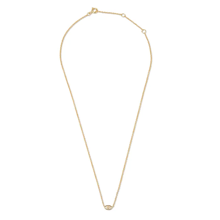 Gold Plated Mother of Pearl Evil Eye Necklace Eklexic Necklaces
