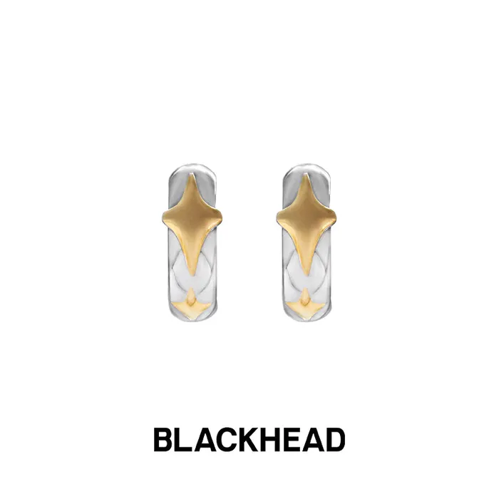 Intrusion Four Pointed Star Hoop Earrings Blackheadshop Earrings