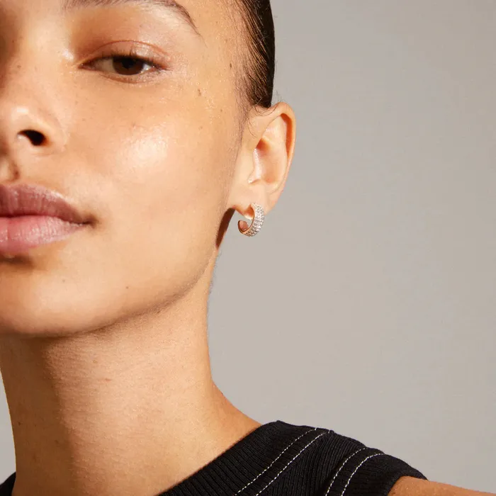 Matylda Silver Plated Crystal Hoops Pilgrim Rings