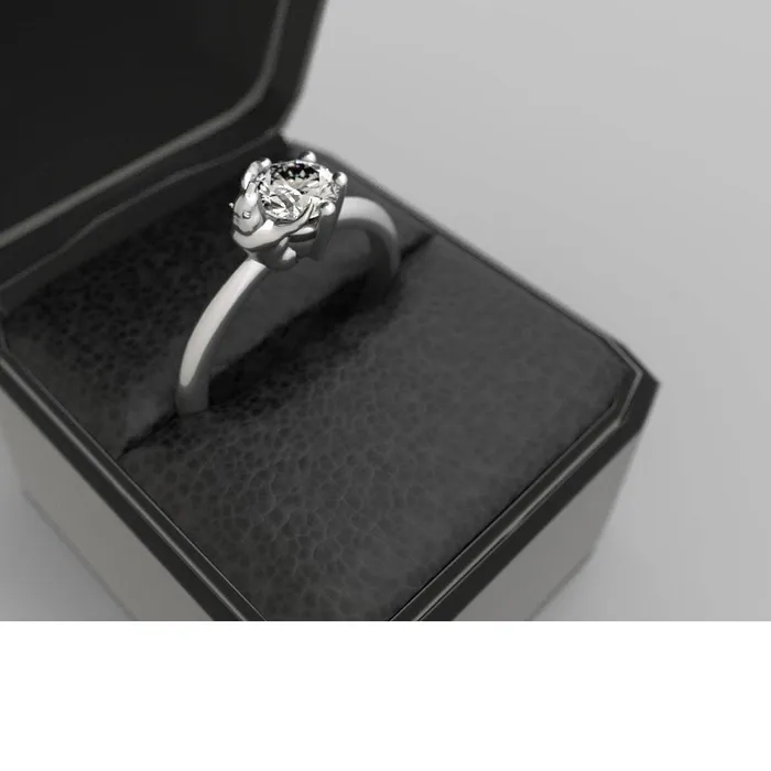 MyUniqueRing Rings Bear Engagement Ring White Gold Bear Engagement