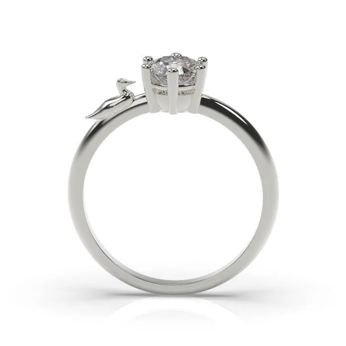 MyUniqueRing Rings Duck Ring Duck Engagement Ring White Gold Duck