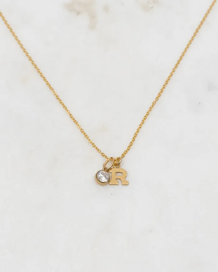Necklaces ERIJEWELRY Initial R with Birthstone Necklace