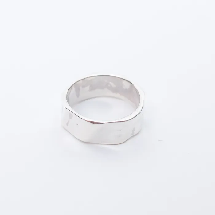 Silver Lotus Rings Silver Hammered Ring