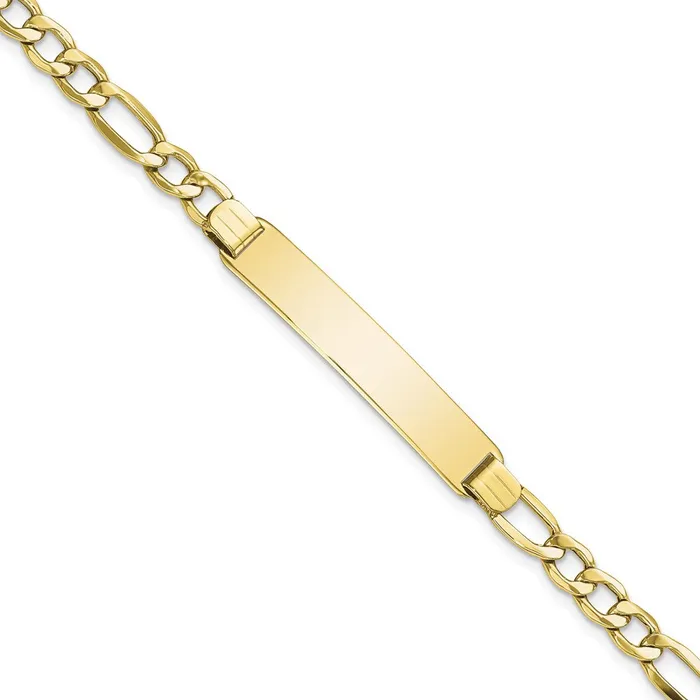 10k Semisolid Figaro Link ID BraceletWBC10DCID1357 WB Choice Jewelry Bracelets 10k Semisolid Figaro Link ID BraceletWBC10DCID1357 WB Choice Jewelry Bracelets