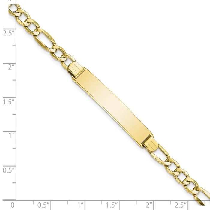 10k Semisolid Figaro Link ID BraceletWBC10DCID1357 WB Choice Jewelry Bracelets 10k Semisolid Figaro Link ID BraceletWBC10DCID1357 WB Choice Jewelry Bracelets
