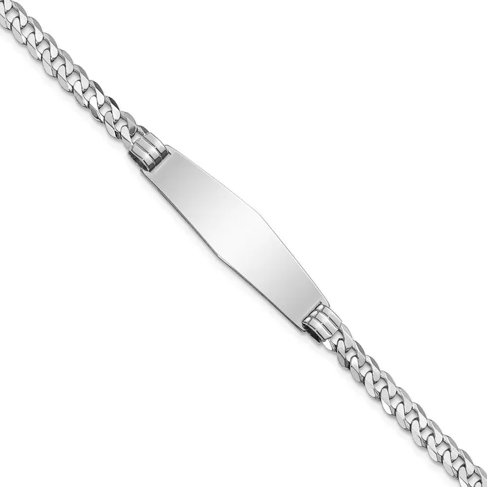 14k WG Flat Curb Link Soft Diamond Shape ID BraceletWBCLID62CW8 WB Choice Jewelry Bracelets 14k WG Flat Curb Link Soft Diamond Shape ID BraceletWBCLID62CW8 WB Choice Jewelry Bracelets