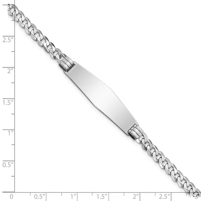 14k WG Flat Curb Link Soft Diamond Shape ID BraceletWBCLID62CW8 WB Choice Jewelry Bracelets 14k WG Flat Curb Link Soft Diamond Shape ID BraceletWBCLID62CW8 WB Choice Jewelry Bracelets