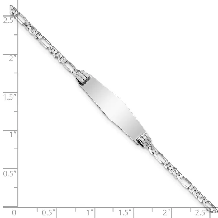 14k WG Soft Diamond Shape Figaro Link ID BraceletWBCFG80IDCW7 WB Choice Jewelry Bracelets 14k WG Soft Diamond Shape Figaro Link ID BraceletWBCFG80IDCW7 WB Choice Jewelry Bracelets