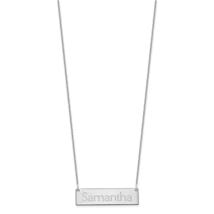 14K White Gold Small Polished Name Bar NecklaceWBCXNA647W WB Choice Jewelry Necklaces 14K White Gold Small Polished Name Bar NecklaceWBCXNA647W WB Choice Jewelry Necklaces