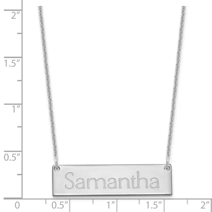 14K White Gold Small Polished Name Bar NecklaceWBCXNA647W WB Choice Jewelry Necklaces 14K White Gold Small Polished Name Bar NecklaceWBCXNA647W WB Choice Jewelry Necklaces