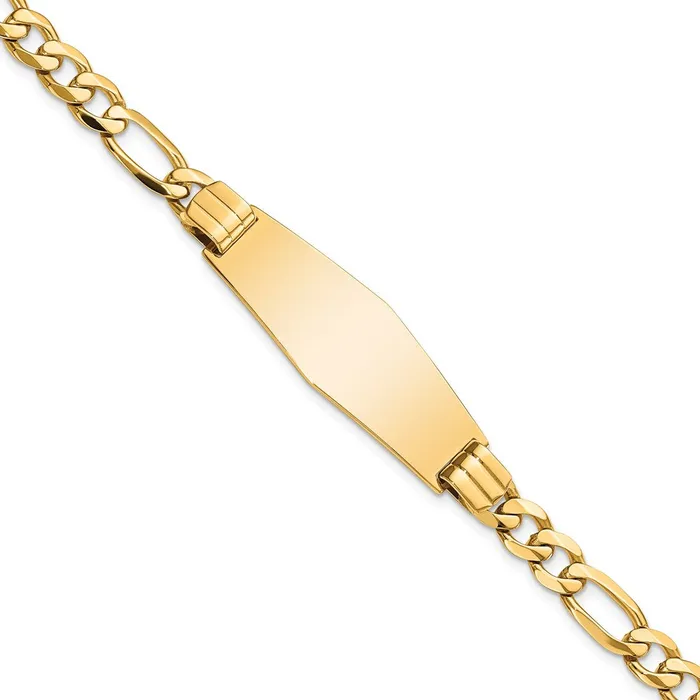 Bracelets 14k Flat Figaro Link Soft Diamond Shape ID BraceletWBCLID81C8 WB Choice Jewelry Bracelets 14k Flat Figaro Link Soft Diamond Shape ID BraceletWBCLID81C8 WB Choice Jewelry
