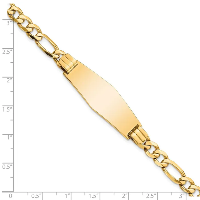 Bracelets 14k Flat Figaro Link Soft Diamond Shape ID BraceletWBCLID81C8 WB Choice Jewelry Bracelets 14k Flat Figaro Link Soft Diamond Shape ID BraceletWBCLID81C8 WB Choice Jewelry
