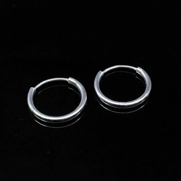 Earrings Karizma Jewels Simple plain ring Sterling Silver Earrings Small hinged Hoop for Girls Pair Earrings Karizma Jewels Simple plain ring Sterling Silver Earrings Small hinged Hoop for Girls Pair