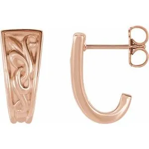 Earrings WB Choice Jewelry 14K Rose VintageInspired JHoop Earrings 86732602PSTWBC Earrings WB Choice Jewelry 14K Rose VintageInspired JHoop Earrings 86732602PSTWBC