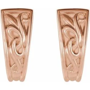 Earrings WB Choice Jewelry 14K Rose VintageInspired JHoop Earrings 86732602PSTWBC Earrings WB Choice Jewelry 14K Rose VintageInspired JHoop Earrings 86732602PSTWBC