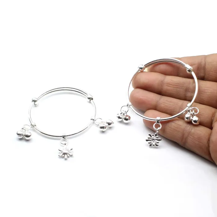 Karizma Jewels Bracelets Real 925 Silver Kids Bangles Bracelet Pair