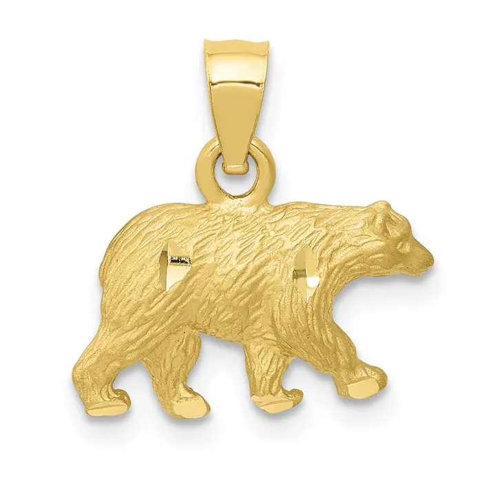 Necklaces WB Choice Jewelry 10K Diamondcut Bear PendantWBC10K3320