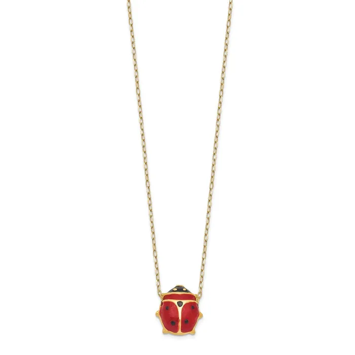 Necklaces WB Choice Jewelry 14k Enameled Ladybug NecklaceWBCXCH212