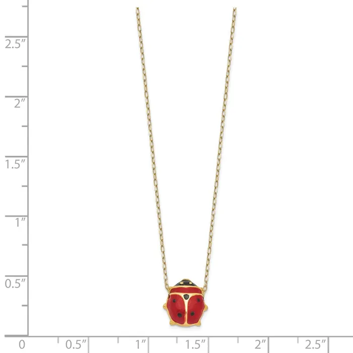 Necklaces WB Choice Jewelry 14k Enameled Ladybug NecklaceWBCXCH212 Necklaces WB Choice Jewelry 14k Enameled Ladybug NecklaceWBCXCH212
