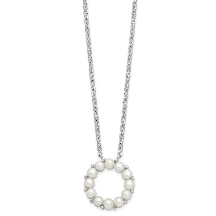 Necklaces WB Choice Jewelry Sterling Silver Rhodiumplated 335mm FWC Pearl 175in ext NecklaceWBCQH556716 Necklaces WB Choice Jewelry Sterling Silver Rhodiumplated 335mm FWC Pearl 175in ext NecklaceWBCQH556716