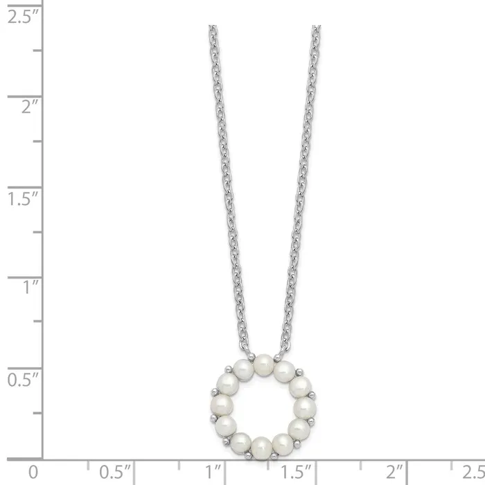 Necklaces WB Choice Jewelry Sterling Silver Rhodiumplated 335mm FWC Pearl 175in ext NecklaceWBCQH556716 Necklaces WB Choice Jewelry Sterling Silver Rhodiumplated 335mm FWC Pearl 175in ext NecklaceWBCQH556716