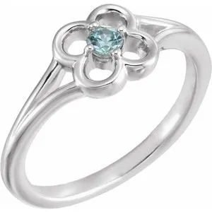 Rings 14K White Blue Zircon Youth Flower Ring71944623PSTWBC WB Choice Jewelry Rings 14K White Blue Zircon Youth Flower Ring71944623PSTWBC WB Choice Jewelry