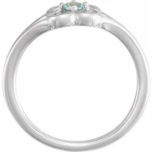 Rings 14K White Blue Zircon Youth Flower Ring71944623PSTWBC WB Choice Jewelry Rings 14K White Blue Zircon Youth Flower Ring71944623PSTWBC WB Choice Jewelry