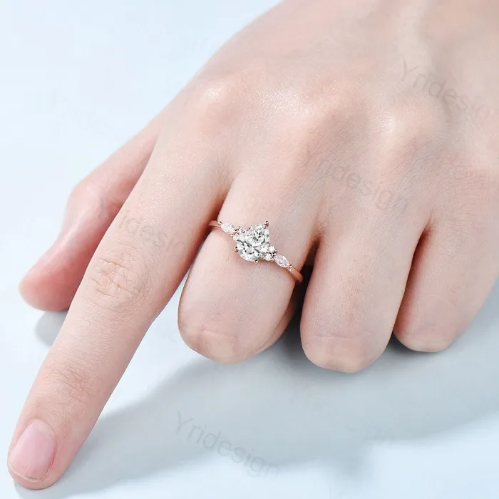 Rings PENFINE VVSD Pear Diamond Engagement Ring Lab Grown Diamond IGI Certificate Engagement Ring Seven Stone Marquise Diamond Wedding Ring Handmade Rings PENFINE VVSD Pear Diamond Engagement Ring Lab Grown Diamond IGI Certificate Engagement Ring Seven Stone Marquise Diamond Wedding Ring Handmade