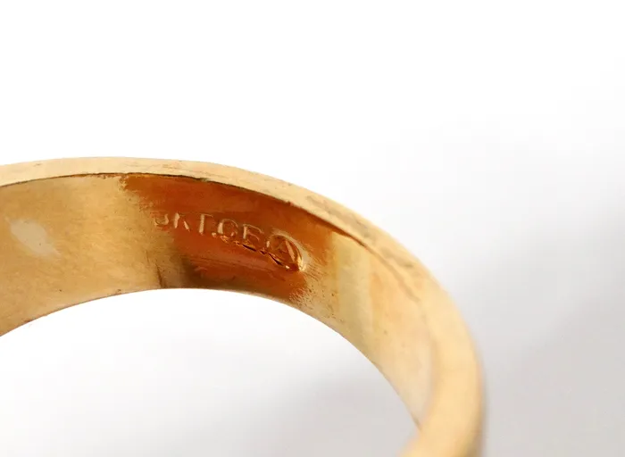 Rings Vintage by Misty 1990s Boxy 18k Gold Plated Crystal Encrusted Cocktail Ring