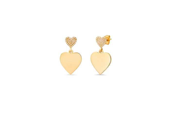 Shylee Rose Jewelry Earrings MS x SRJ Diamond Small Double Heart Earrings
