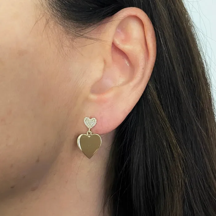 Shylee Rose Jewelry Earrings MS x SRJ Diamond Small Double Heart Earrings