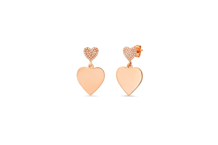 Shylee Rose Jewelry Earrings MS x SRJ Diamond Small Double Heart Earrings