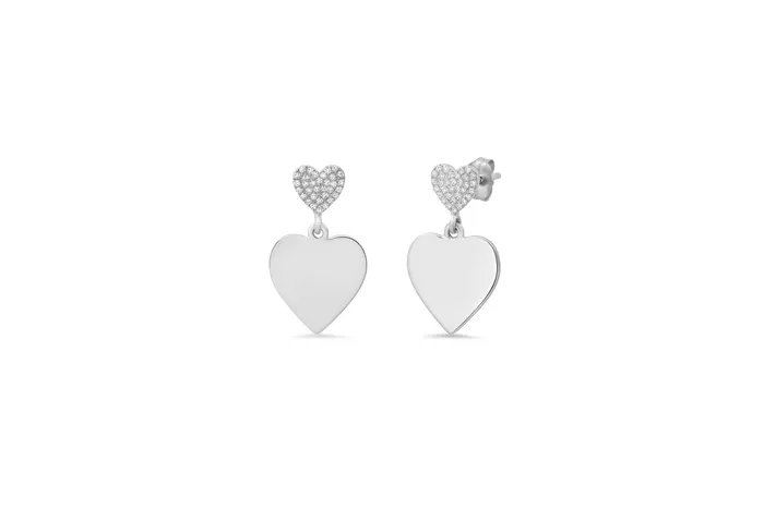 Shylee Rose Jewelry Earrings MS x SRJ Diamond Small Double Heart Earrings