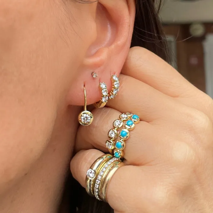 Shylee Rose Jewelry Earrings Round Diamond Cloud Drop Earrings