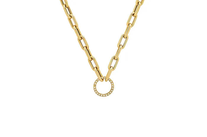 Shylee Rose Jewelry Open Link Chain Necklace with Diamond Charm Ring Holder Necklaces Shylee Rose Jewelry Open Link Chain Necklace with Diamond Charm Ring Holder Necklaces