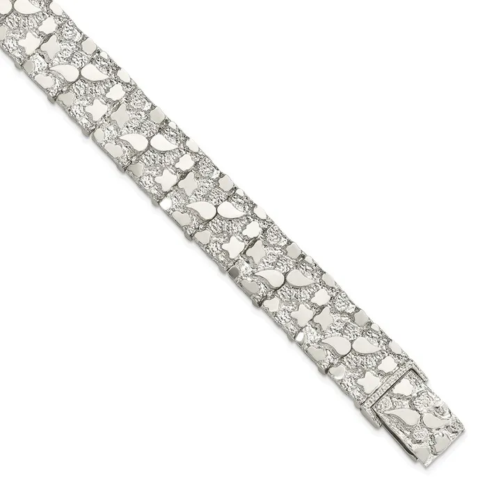 Sterling Silver 15mm Nugget BraceletWBCQG332585 WB Choice Jewelry Bracelets Sterling Silver 15mm Nugget BraceletWBCQG332585 WB Choice Jewelry Bracelets