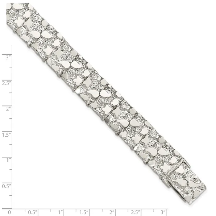 Sterling Silver 15mm Nugget BraceletWBCQG332585 WB Choice Jewelry Bracelets Sterling Silver 15mm Nugget BraceletWBCQG332585 WB Choice Jewelry Bracelets