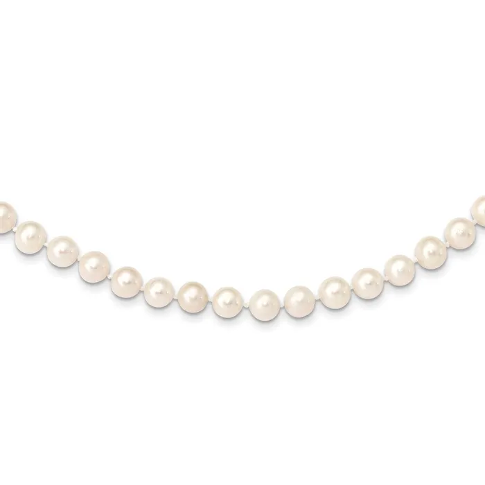 WB Choice Jewelry 14k 78mm White Near Round Freshwater Cultured Pearl NecklaceWBCWPN07024 Necklaces