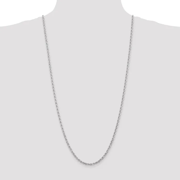 WB Choice Jewelry 14k White Gold 335mm DC Quadruple Rope ChainWBCWQT02530 Necklaces WB Choice Jewelry 14k White Gold 335mm DC Quadruple Rope ChainWBCWQT02530 Necklaces