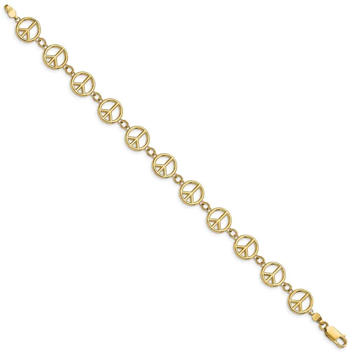 WB Choice Jewelry Bracelets 14k Polished Peace Sign BraceletWBCFB158975 WB Choice Jewelry Bracelets 14k Polished Peace Sign BraceletWBCFB158975