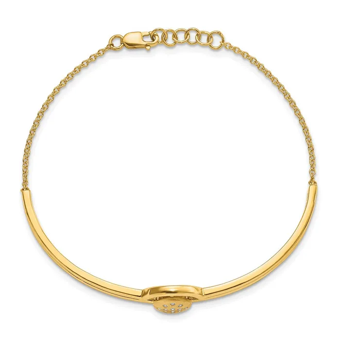 WB Choice Jewelry Bracelets 14k Satin and Polished Diamond Oval wBar 7in w5in ext BraceletWBCBM6868009YA WB Choice Jewelry Bracelets 14k Satin and Polished Diamond Oval wBar 7in w5in ext BraceletWBCBM6868009YA