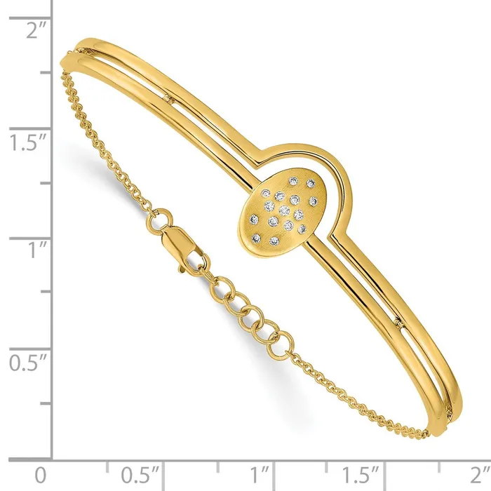 WB Choice Jewelry Bracelets 14k Satin and Polished Diamond Oval wBar 7in w5in ext BraceletWBCBM6868009YA WB Choice Jewelry Bracelets 14k Satin and Polished Diamond Oval wBar 7in w5in ext BraceletWBCBM6868009YA