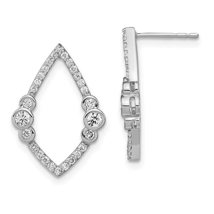 WB Choice Jewelry Earrings 14k White Gold Polished Diamond Bezel Set Teardrop Post EarringsWBCEM6872050WA WB Choice Jewelry Earrings 14k White Gold Polished Diamond Bezel Set Teardrop Post EarringsWBCEM6872050WA